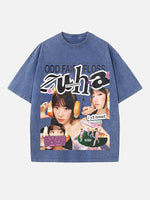 LE SSERAFIM Kazuha Print Round Neck T-shirt