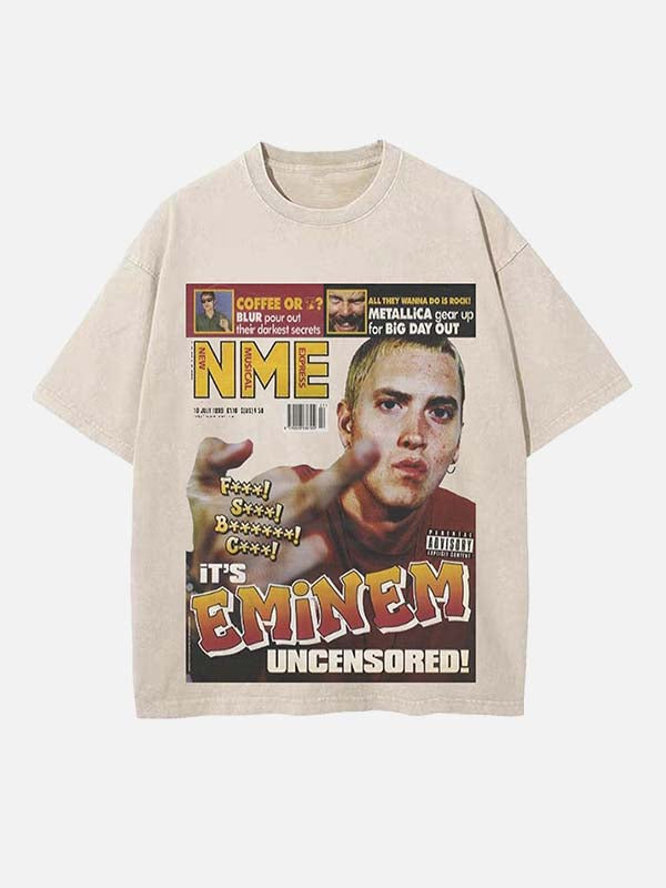 Eminem Print Round Neck T-shirt