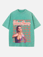 Selena Gomez Print Round Neck T-shirt