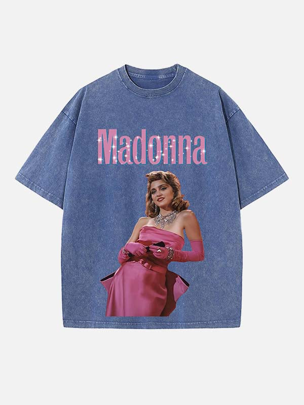 Madonna Print Round Neck T-shirt