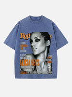 Alicia Keys Print Round Neck T-shirt