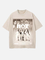 LE SSERAFIM Print Round Neck T-shirt