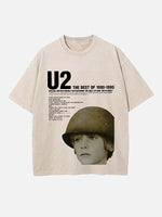 U2 Print Round Neck T-shirt
