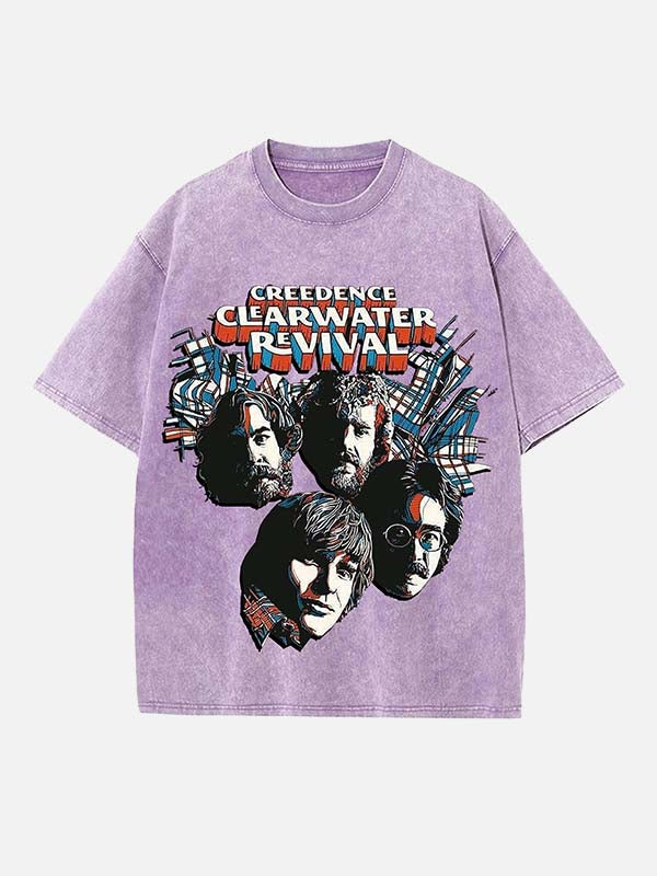 Creedence Clearwater Revival Print Round Neck T-shirt