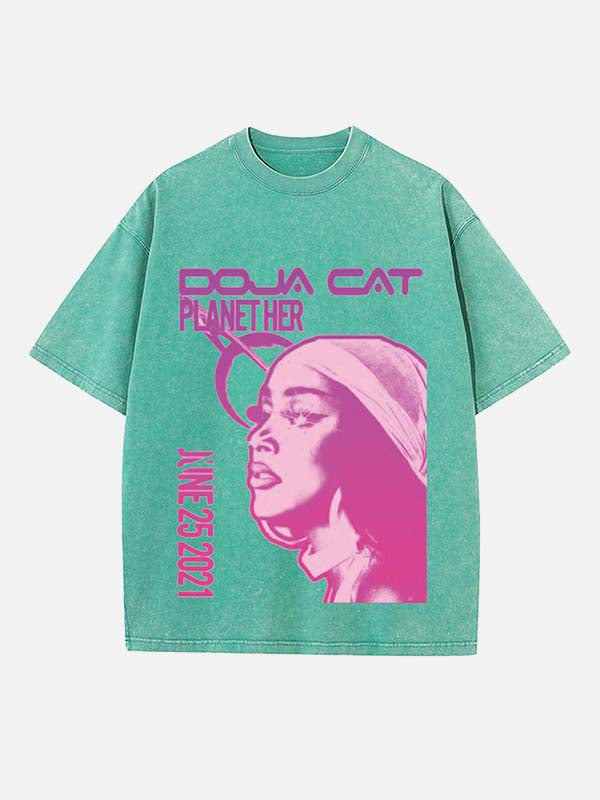 Doja Cat Print Round Neck T-shirt