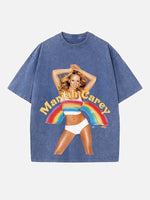 Mariah Carey Print Round Neck T-shirt