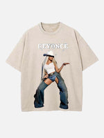 Beyoncé Print Round Neck T-shirt