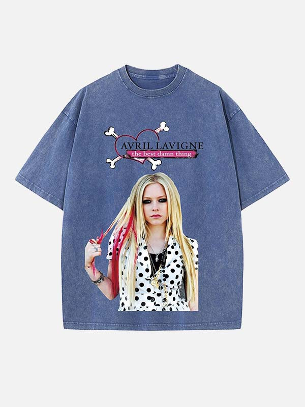 Avril Lavigne Print Round Neck T-shirt