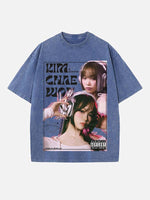 LE SSERAFIM Kim Chaewon Print Round Neck T-shirt