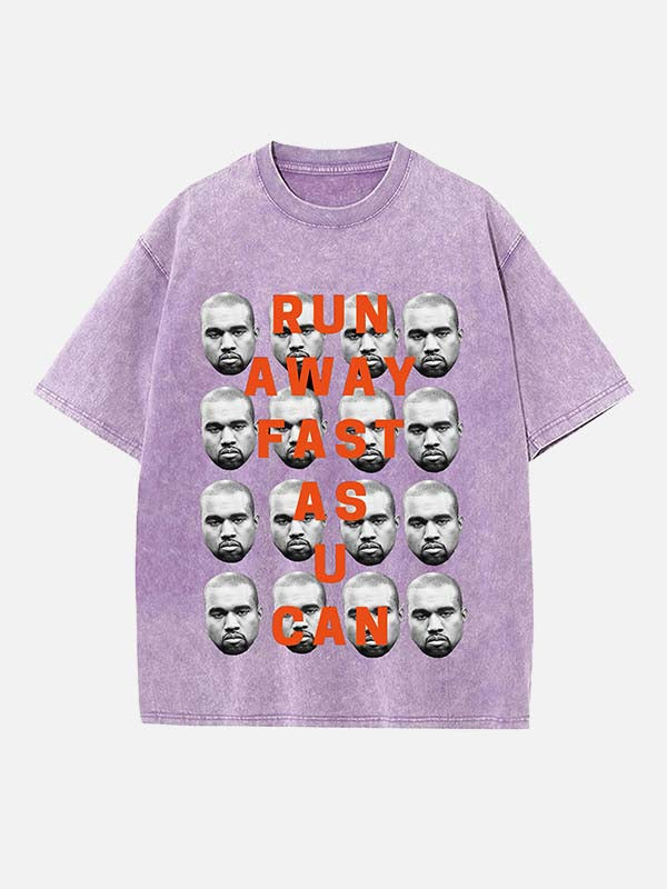 Kanye West Print Round Neck T-shirt