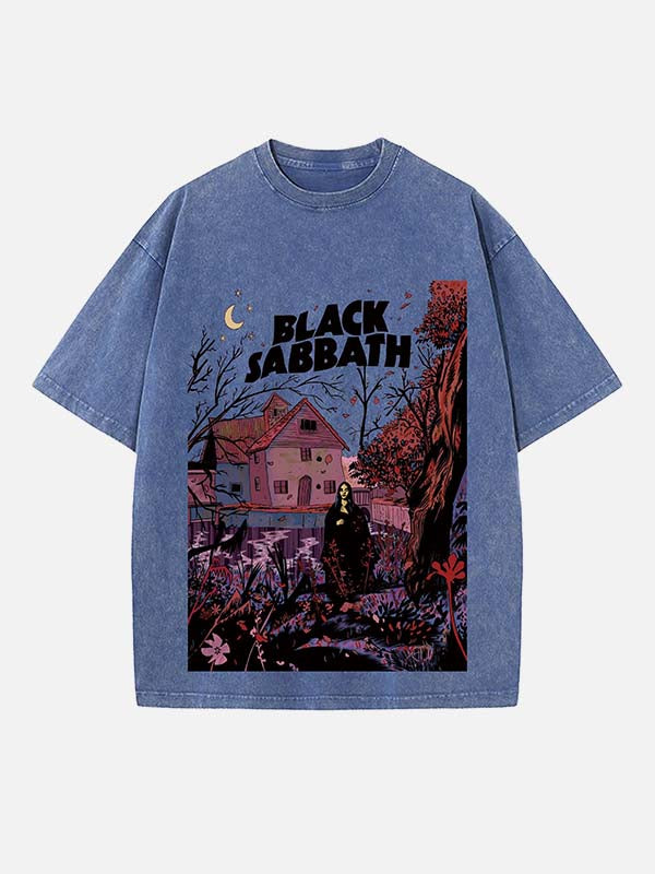 Black Sabbath Print Round Neck T-shirt