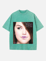 Selena Gomez Print Round Neck T-shirt