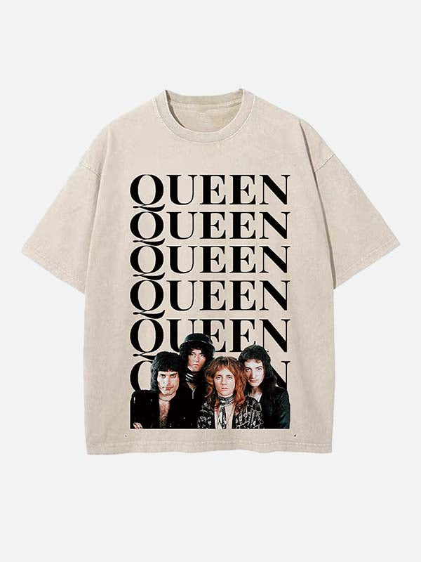 Queen Print Round Neck T-shirt
