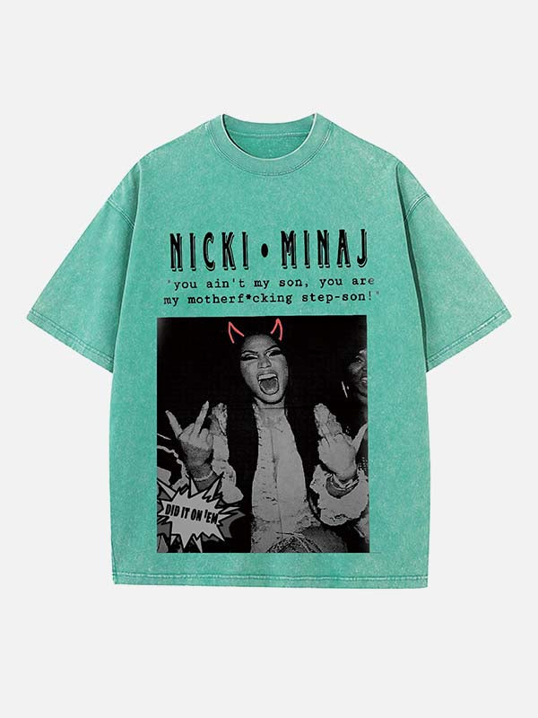 Nicki Minaj Print Round Neck T-shirt