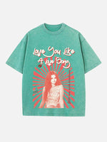 Selena Gomez Print Round Neck T-shirt