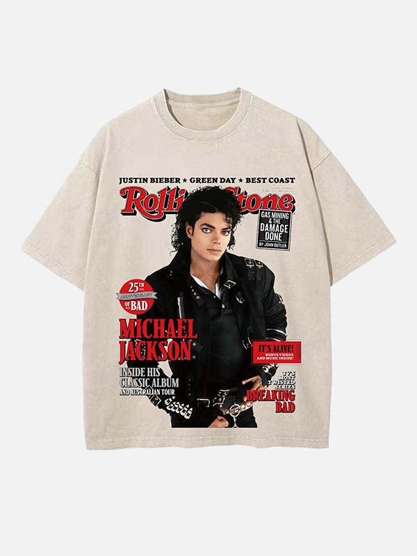 Michael Jackson Print Round Neck T-shirt