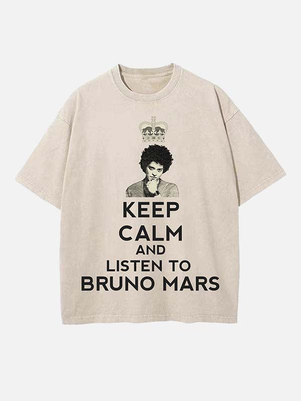 Bruno Mars Print Round Neck T-shirt