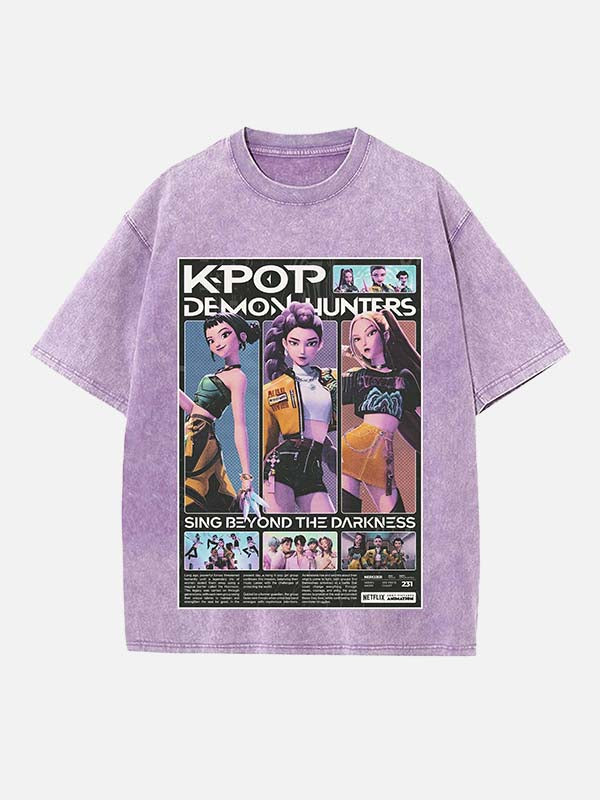 HUNTR/X Print Round Neck T-shirt