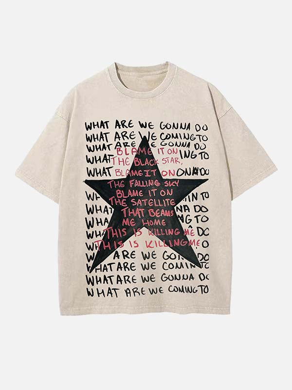 Radiohead Print Round Neck T-shirt