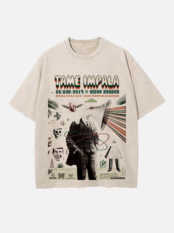 Tame Impala Print Round Neck T-shirt
