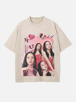 BLACKPINK Jisoo Print Round Neck T-shirt