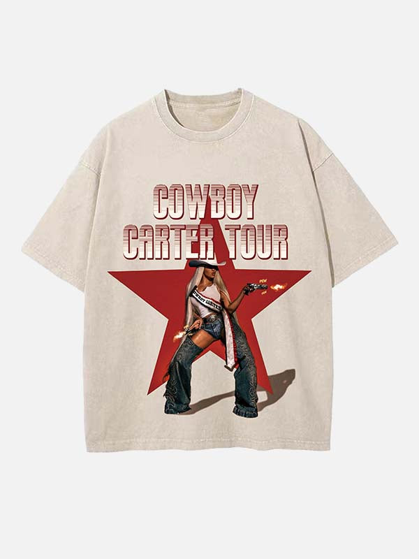 Beyoncé Print Round Neck T-shirt