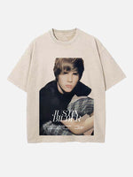 Justin Bieber Print Round Neck T-shirt