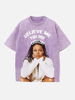 Rihanna Print Round Neck T-shirt