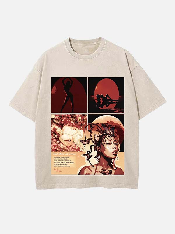 Kali Uchis Print Round Neck T-shirt
