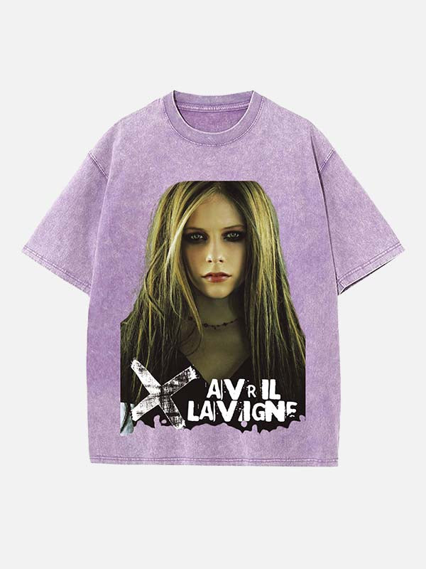 Avril Lavigne Print Round Neck T-shirt
