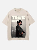 Travis Scott Print Round Neck T-shirt