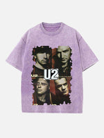 U2 Print Round Neck T-shirt