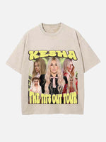Kesha Print Round Neck T-shirt