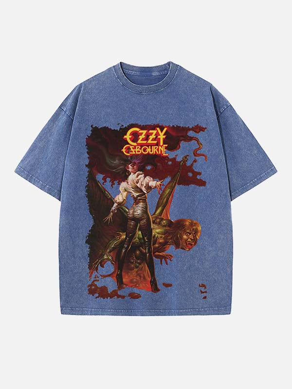 Black Sabbath Print Round Neck T-shirt