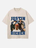 Justin Bieber Print Round Neck T-shirt