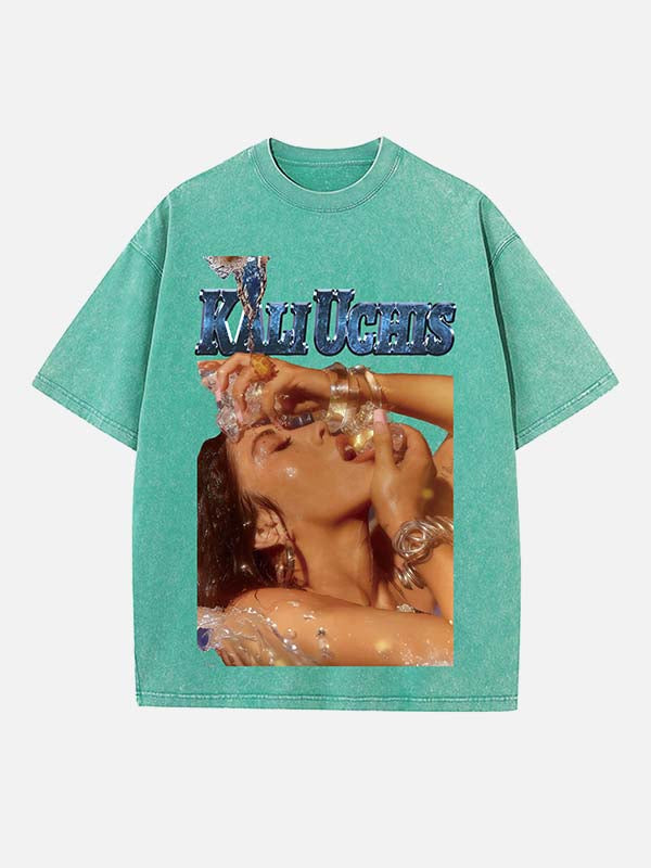 Kali Uchis Print Round Neck T-shirt