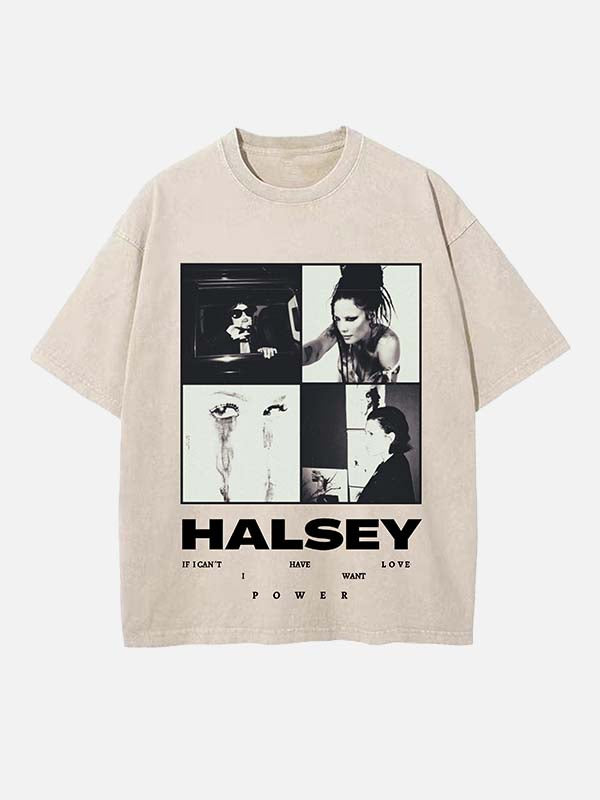 Halsey Print Round Neck T-shirt