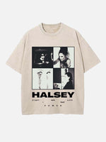Halsey Print Round Neck T-shirt