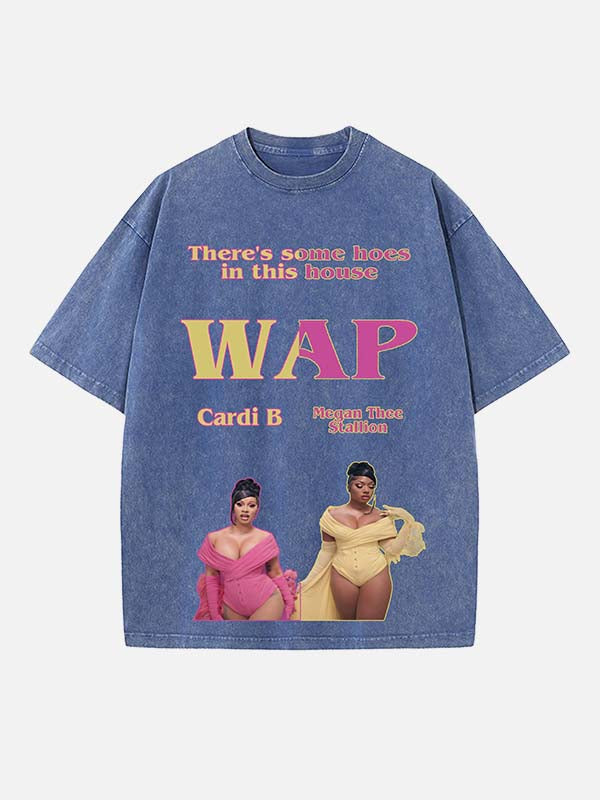 Cardi B Print Round Neck T-shirt