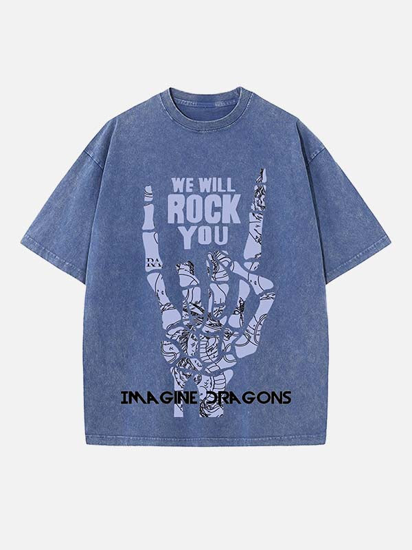 Imagine Dragons Print Round Neck T-shirt