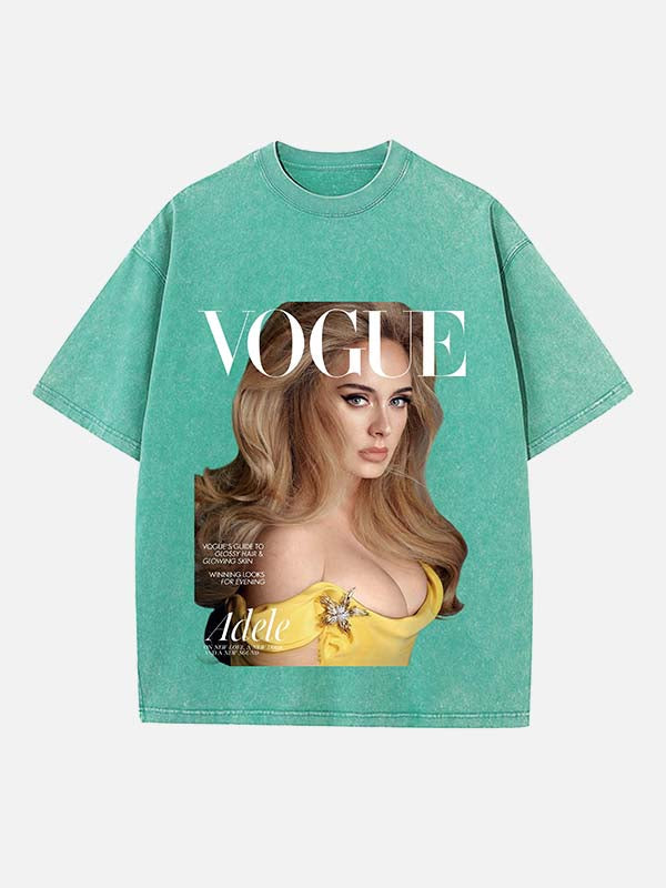 Adele Print Round Neck T-shirt