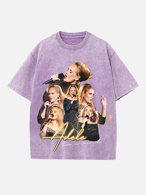Adele Print Round Neck T-shirt