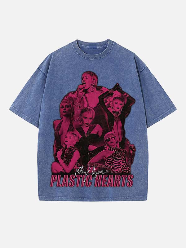 Miley Cyrus Print Round Neck T-shirt