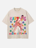 Karol G Print Round Neck T-shirt