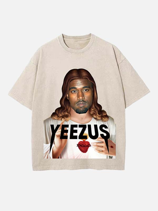 Kanye West Print Round Neck T-shirt