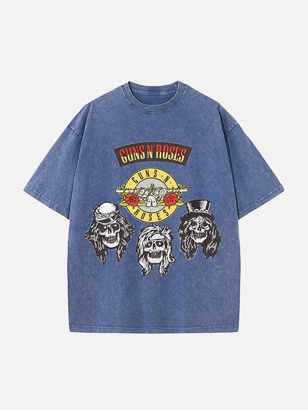 GUNS N' ROSES Print Round Neck T-shirt
