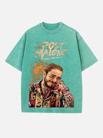 Post Malone Print Round Neck T-shirt