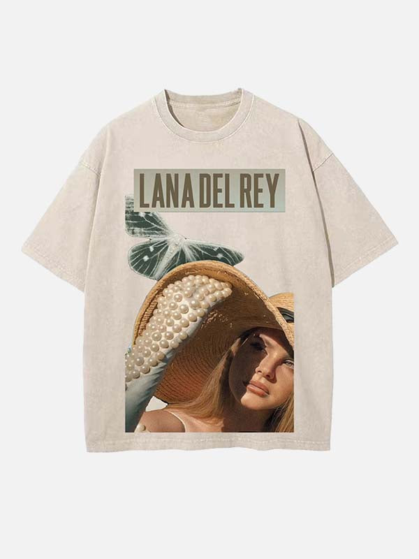 Lana Del Rey Print Round Neck T-shirt