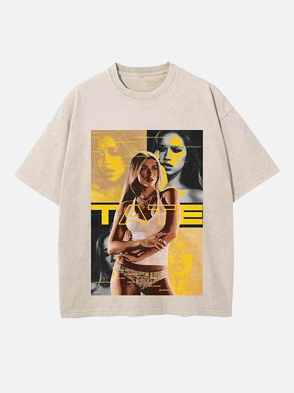Tate McRae Print Round Neck T-shirt