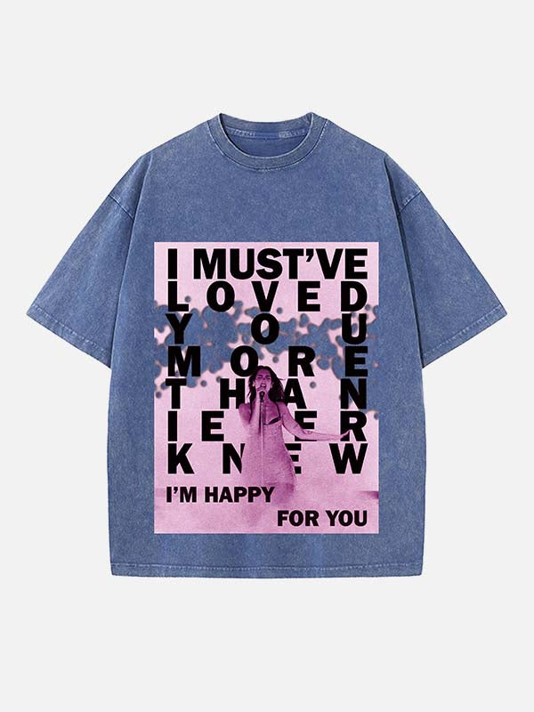 Dua Lipa Print Round Neck T-shirt